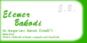 elemer bakodi business card